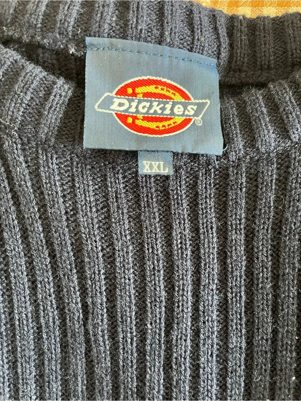 Dickies Navy Ribbed Commando Crewneck Sweater Military Style (XXL)